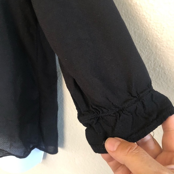 Lulus She Means Business Black Sheer Button-Front Hi-Low Top Size S - Picture 7 of 16